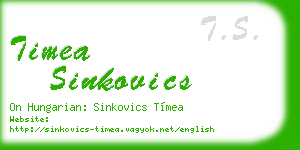 timea sinkovics business card